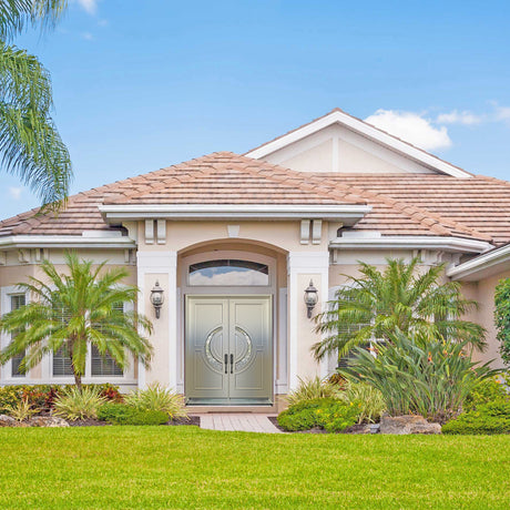 Solid Wood Exterior Door M580E-White