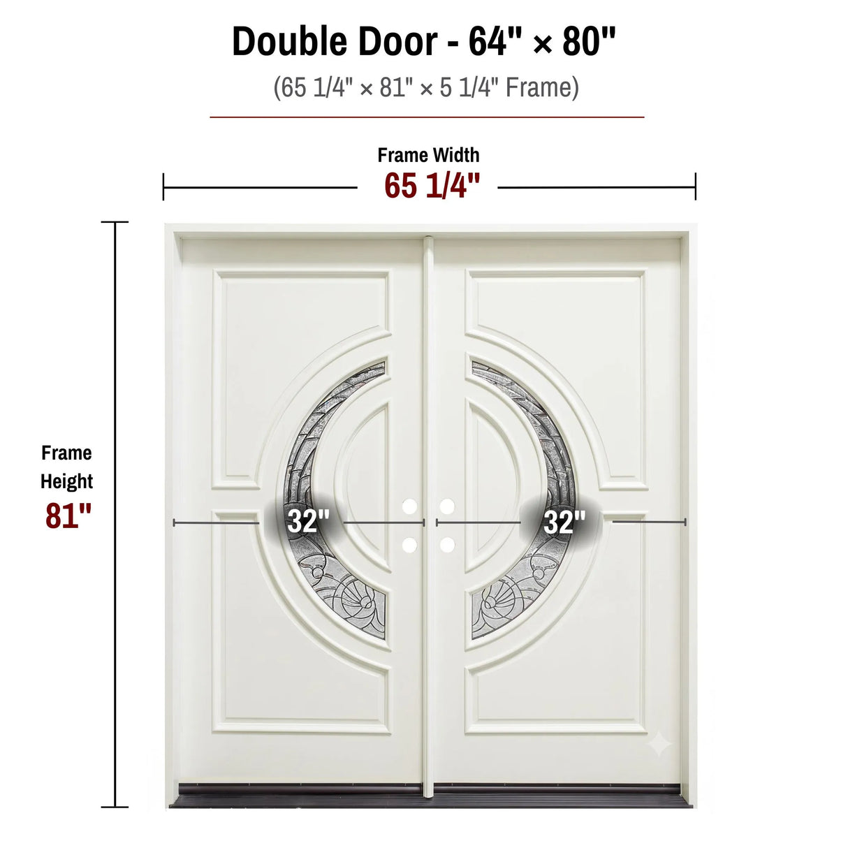Solid Wood Exterior Door M580E-White