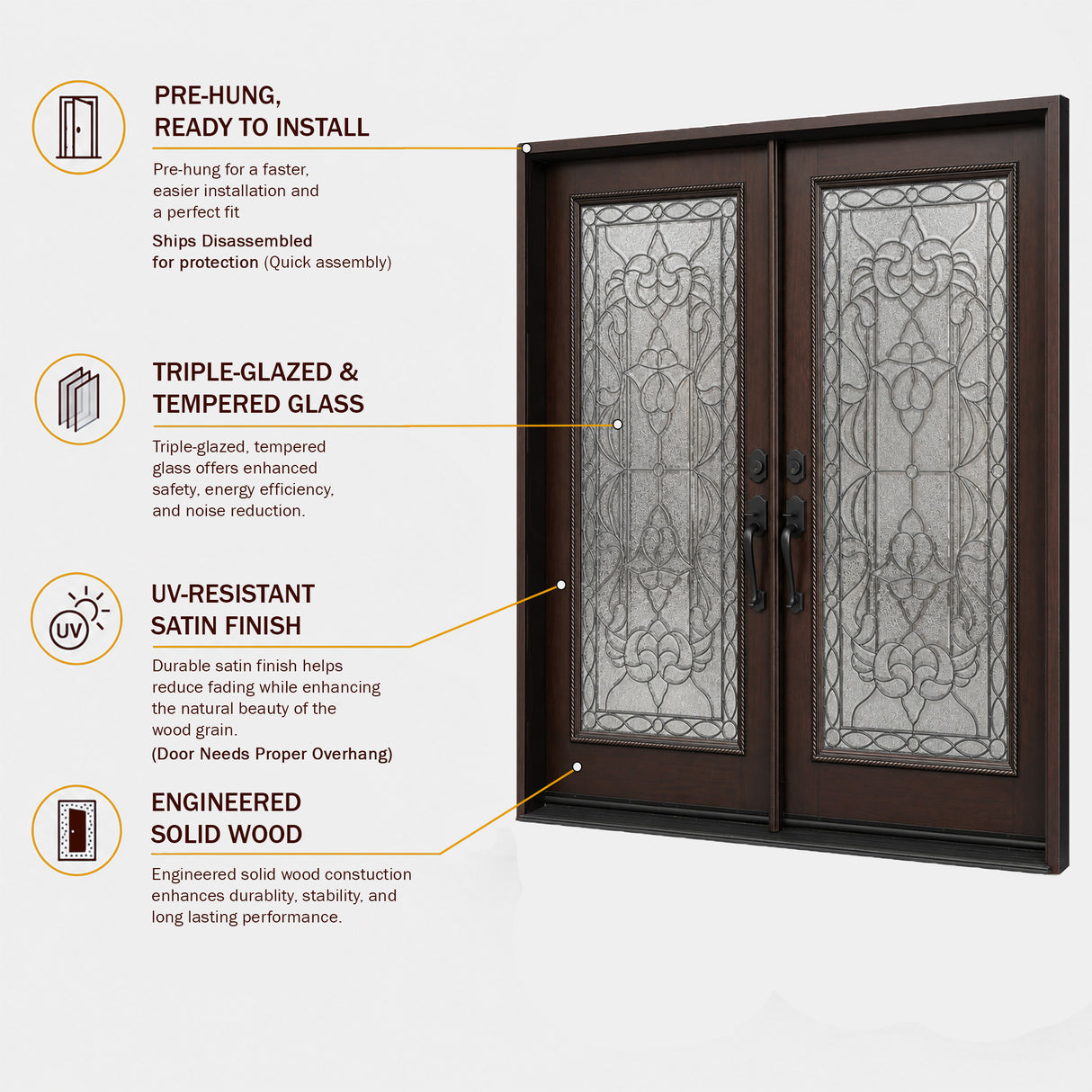 Solid Wood Exterior Door M577