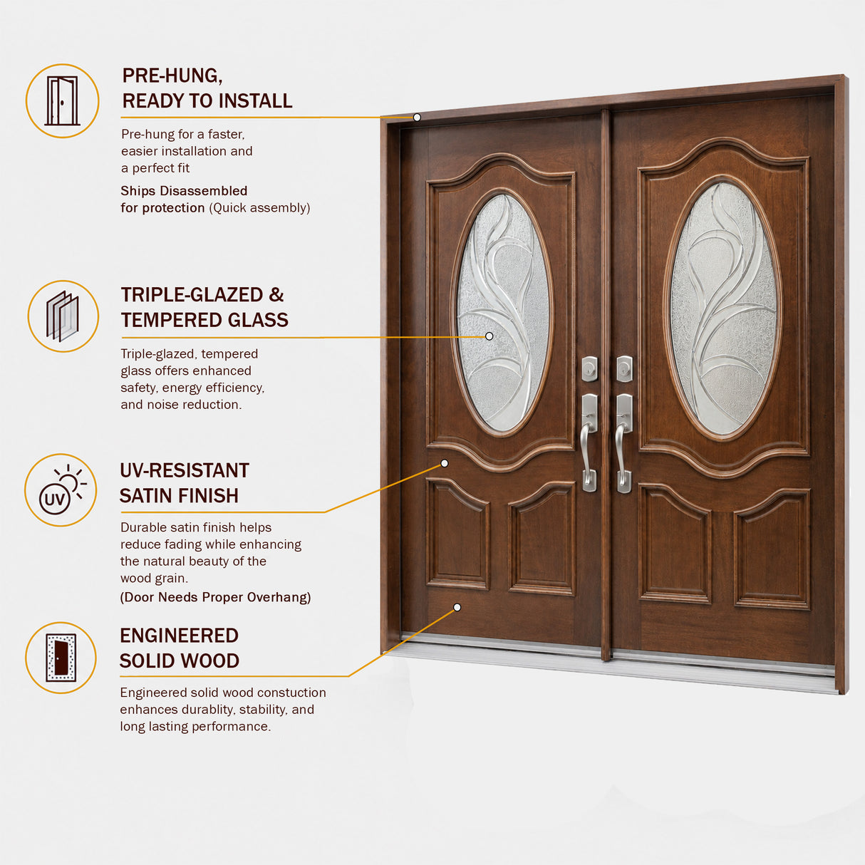 Solid Wood Exterior Door-M800G