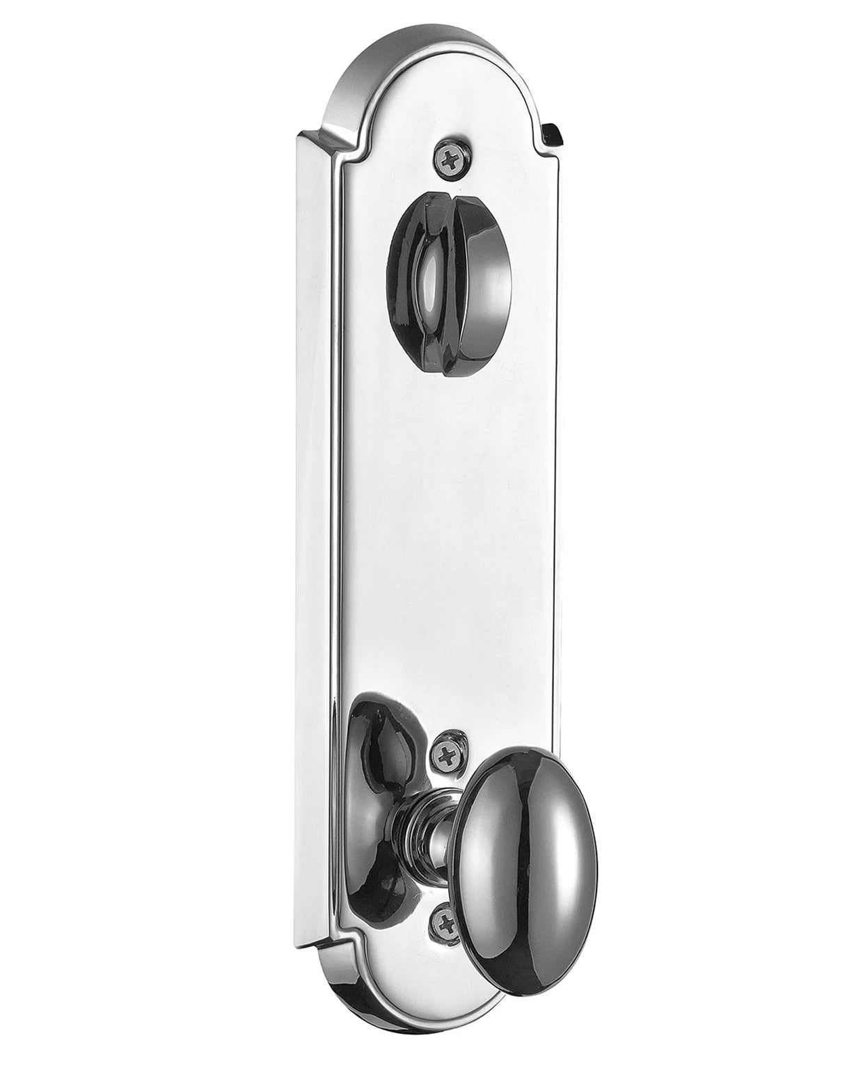 Front entry door handle set with deadbolt and grip handle, exterior hardware, front view