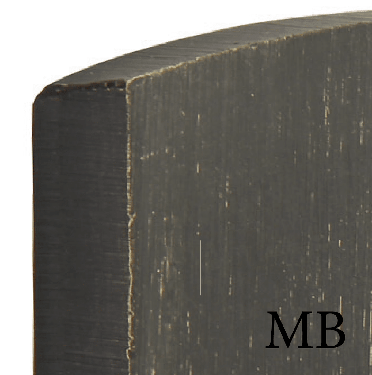 Close-up of greeley door handle finish in medium bronze showing rich warm metal tone