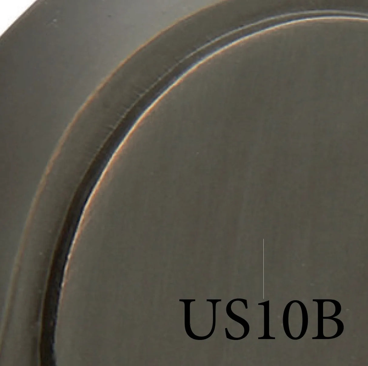 Oil rubbed bronze finish color sample for exterior door hardware