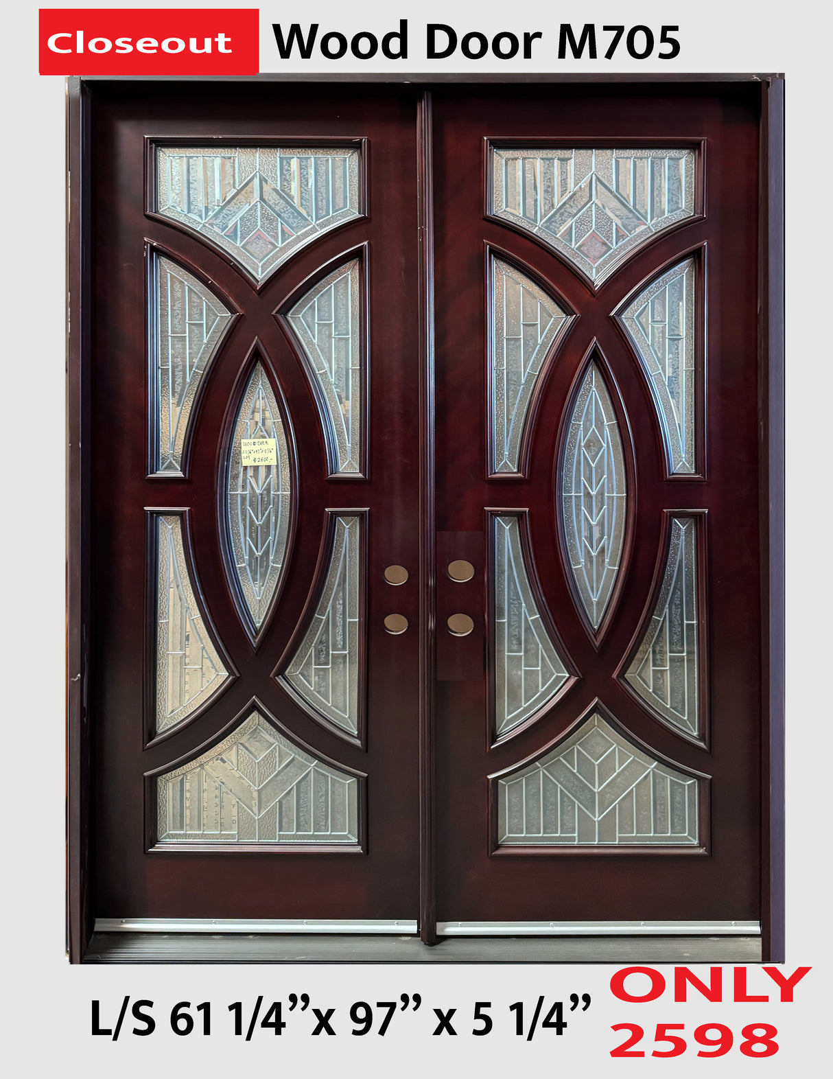 M705A Exterior Wood Door - Ready To Install - Closeout Sale