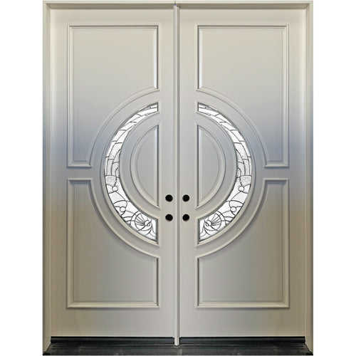 Solid Wood Exterior Door M580E-White