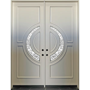 Solid Wood Exterior Door M580E-White