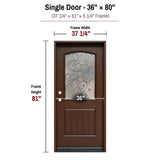36 x 80 fiberglass double front entry door dimensions and frame size 