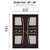 60 x 80 solid wood single front entry door with sidelights dimensions and frame size diagram for M1010 door