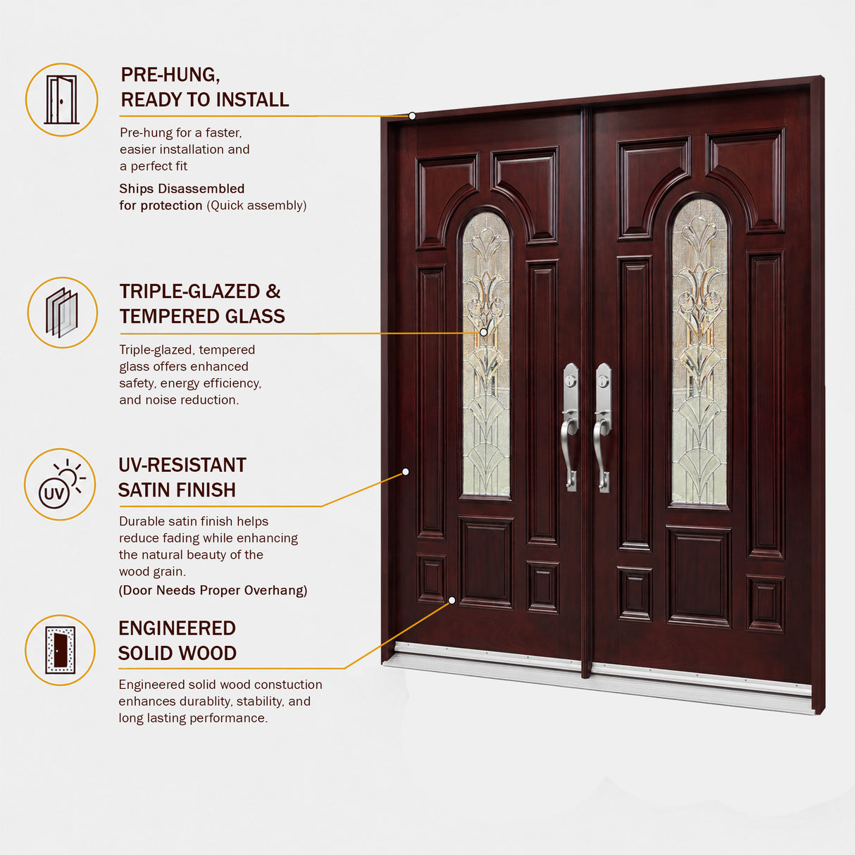 Solid Wood Entry Door-M280