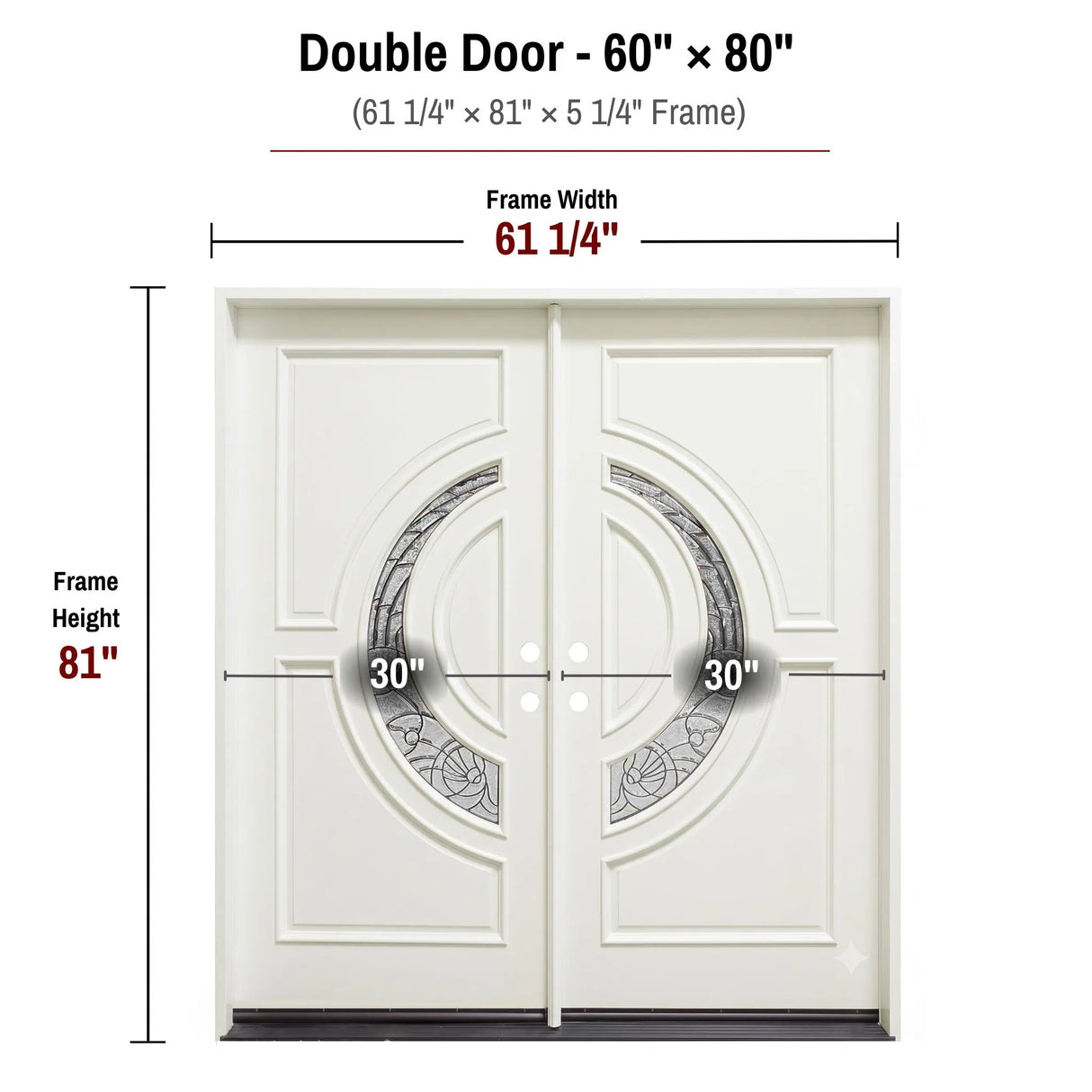 Solid Wood Exterior Door M580E-White