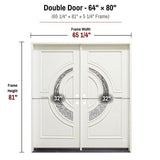 Solid Wood Exterior Door M580E-White