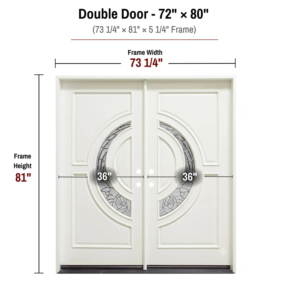 Solid Wood Exterior Door M580E-White