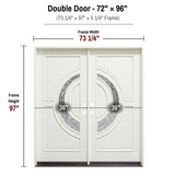 Solid Wood Exterior Door M580E-White