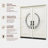Solid Wood Exterior Door M580E-White