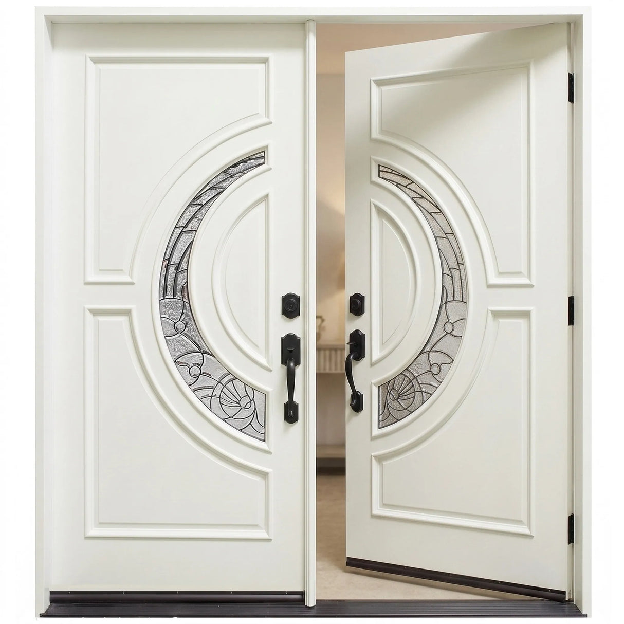 Solid Wood Exterior Door M580E-White