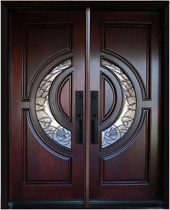 M580E-Dark Mahogany Wood Door
