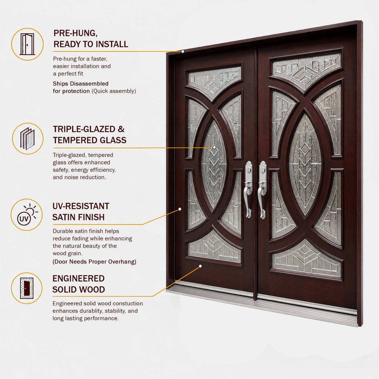Solid Wood Exterior Door M705A