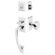 Chrome front entry door handle set with deadbolt, premium exterior door hardware, front view