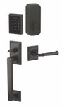 Electronic front door lock set with keypad and handle, smart entry hardware