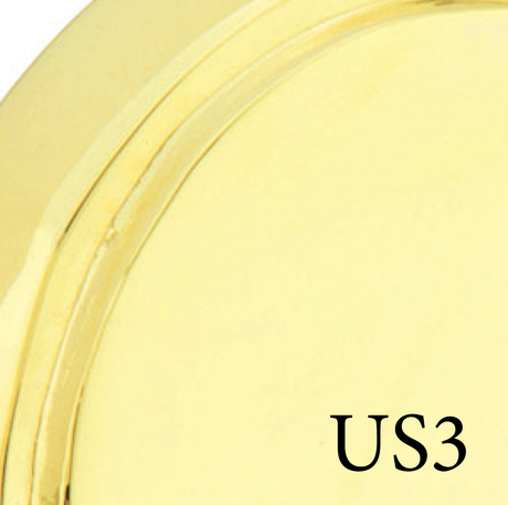Close-up of door handle finish in polished brass showing metal texture and color