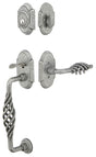 Premium front door handle set with deadbolt and designer grip handle, exterior hardware