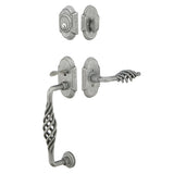 Premium front door handle set with deadbolt and designer grip handle, exterior hardware