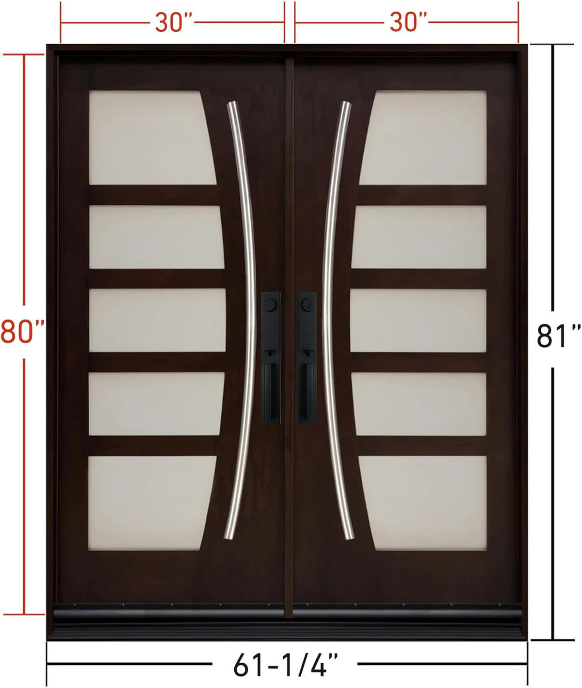 Modern Wood Front Exterior Double Door | BGW Doors