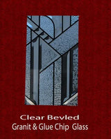closeup design of glass for slab door