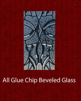 closeup design of glass for slab door