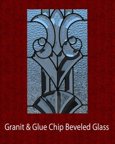 closeup design of glass for slab door