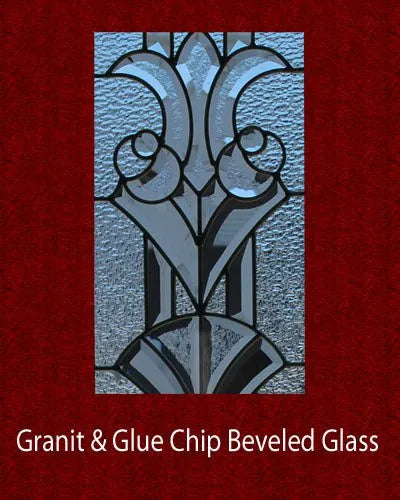 closeup design of glass for slab door