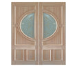 Double solid wood entry doors with classic panel styling