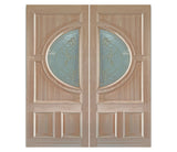Double solid wood entry doors with classic panel styling