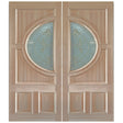 Double solid wood entry doors with classic panel styling