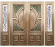 Double solid wood exterior doors with traditional styling