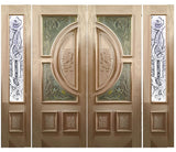 Double solid wood exterior doors with traditional styling