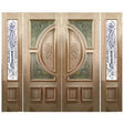Double solid wood exterior doors with traditional styling