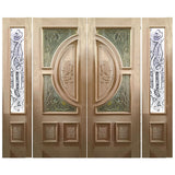 Double solid wood exterior doors with traditional styling