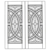 Illustration of solid wood slab entry door showing panel layout and design