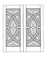 Illustration of solid wood slab entry door showing panel layout and design