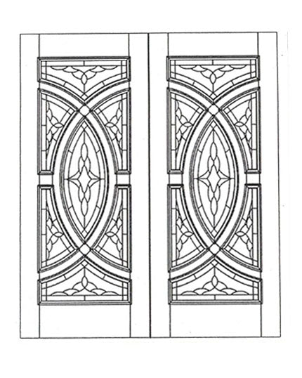 Illustration of solid wood slab entry door showing panel layout and design