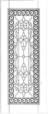 Illustration of solid wood slab entry door showing panel layout and design