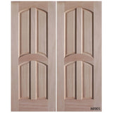 Interior double wood slab doors with flat panel design and clean lines