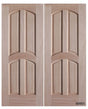 Interior double wood slab doors with flat panel design and clean lines