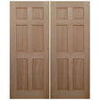 Double wood slab doors unstained
