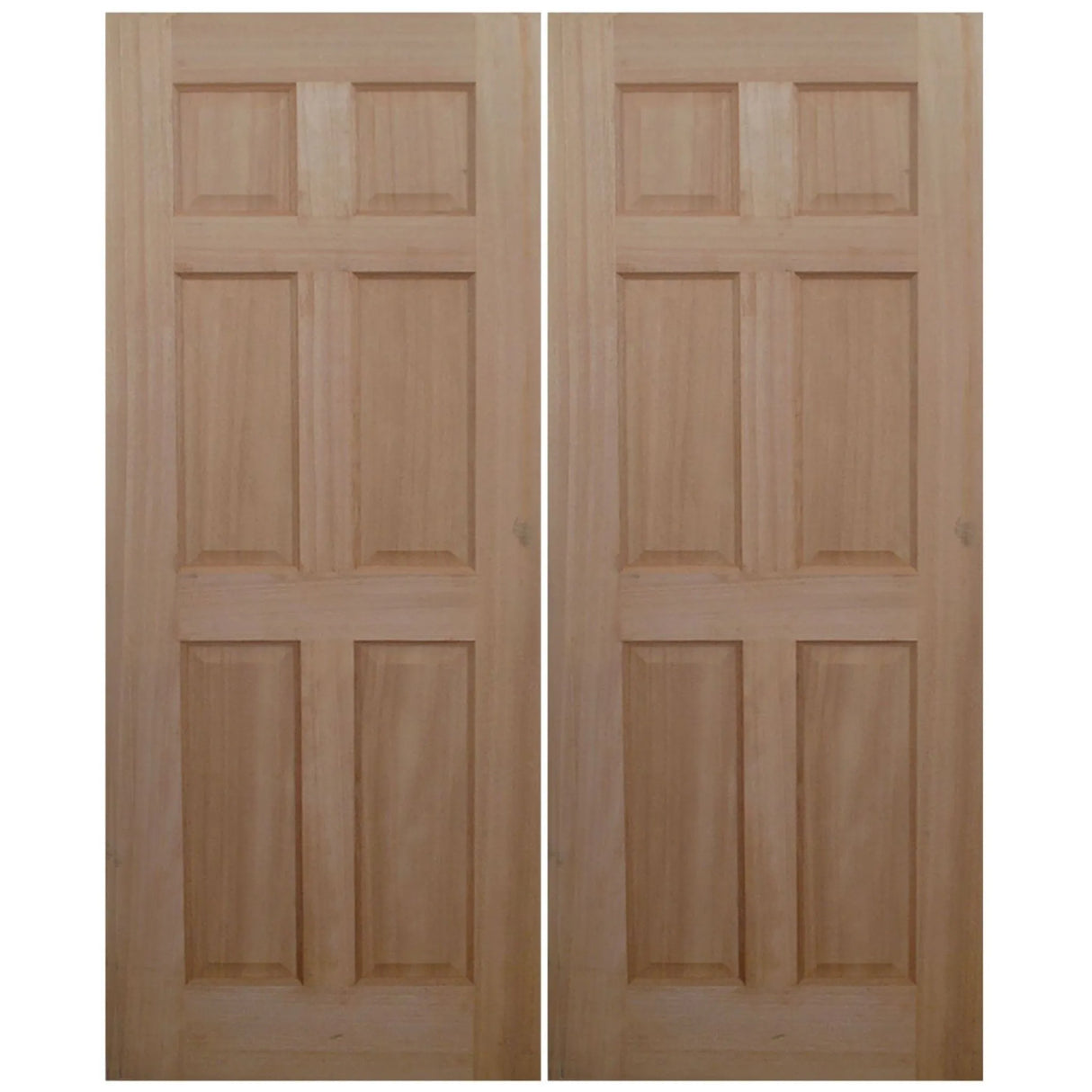 Double wood slab doors unstained