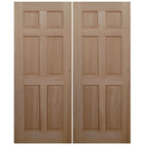 Double wood slab doors unstained