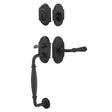 Premium front door handle set with deadbolt and designer grip handle, exterior hardware