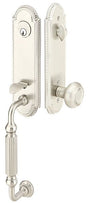 Premium front door handle set with deadbolt and designer grip handle, exterior hardware