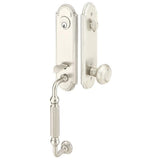 Premium front door handle set with deadbolt and designer grip handle, exterior hardware